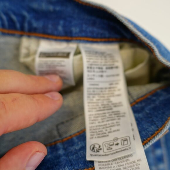 Levi's Wedgie Straight Blue Denim Stone Wash Whisker Jeans -25- 25 / 28 High Ris - Picture 9 of 9